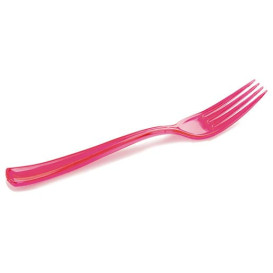 Plastic Fork Premium Raspberry 19 cm (10 Units) 