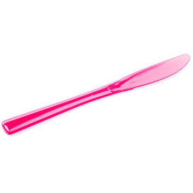 Plastic Knife Premium Raspberry 20 cm (10 Units) 