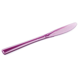 Plastic Knife Premium Eggplant 20cm (10 Units) 