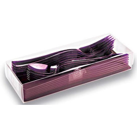 Plastic Cutlery Kit Fork, Knife, Spoon Eggplant  (1 Unit)
