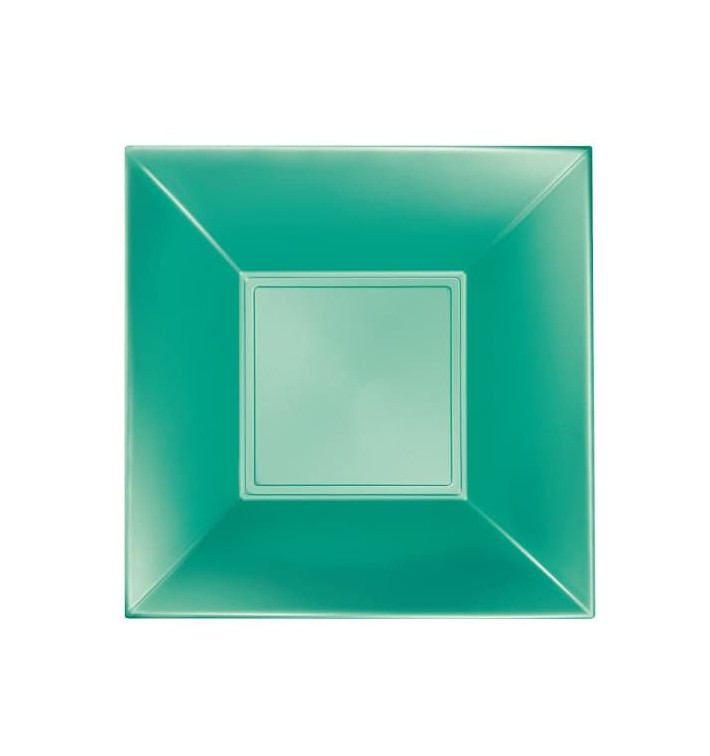 Plastic Plate Deep Green "Nice" Pearl PP 18 cm (25 Units) Plastic Plate Deep Green "Nice" Pearl PP 18 cm (25 Units)
