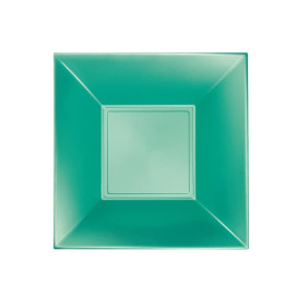 Plastic Plate Deep Green "Nice" Pearl PP 18 cm (300 Units)