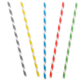 Paper Straw Flexible Pack Ø0,6cm 23cm (250 Units)