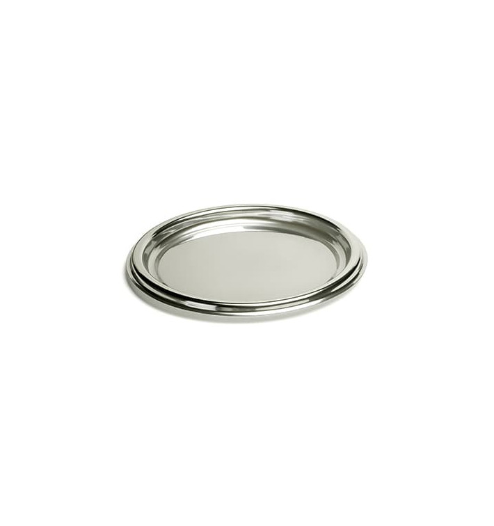 Plastic Tray Round Shape Silver 30 cm (5 Units) Plastic Tray Round Shape Silver 30 cm (5 Units)