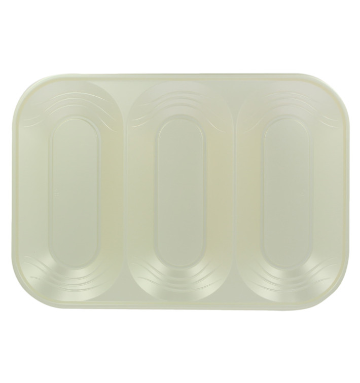 Plastic Compartment Tray "X-Table" 3C Pearl 33x23cm (2 Units) Plastic Compartment Tray "X-Table" 3C Pearl 33x23cm (2 Units)