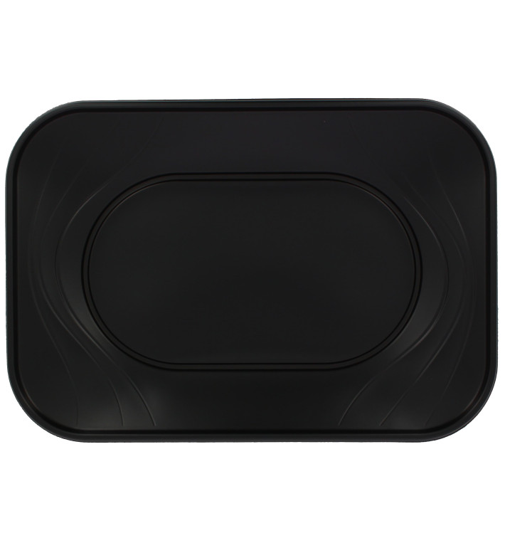 Plastic Tray Microwavable "X-Table" Black 33x23cm (2 Units) Plastic Tray Microwavable "X-Table" Black 33x23cm (2 Units)