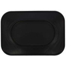 Plastic Tray Microwavable "X-Table" Black 33x23cm (60 Units)