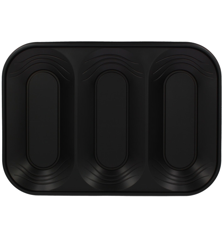 Plastic Tray Microwavable "X-Table" 3C Black 33x23cm (2 Units) Plastic Tray Microwavable "X-Table" 3C Black 33x23cm (2 Units)