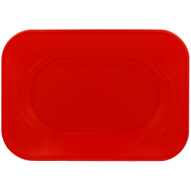 Plastic Tray Microwavable "X-Table" Red 33x23cm (60 Units)