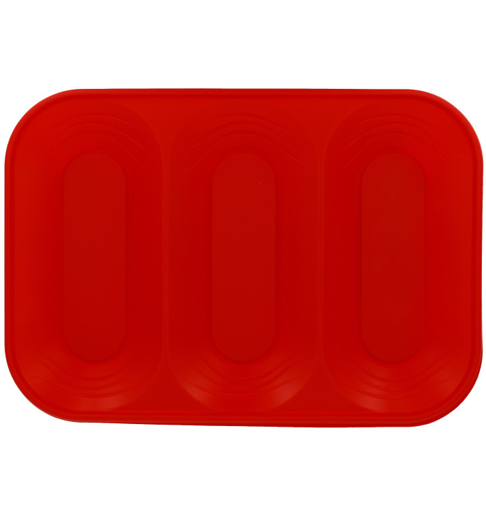 Plastic Tray Microwavable "X-Table" 3C Red 33x23cm (30 Units) Plastic Tray Microwavable "X-Table" 3C Red 33x23cm (30 Units)