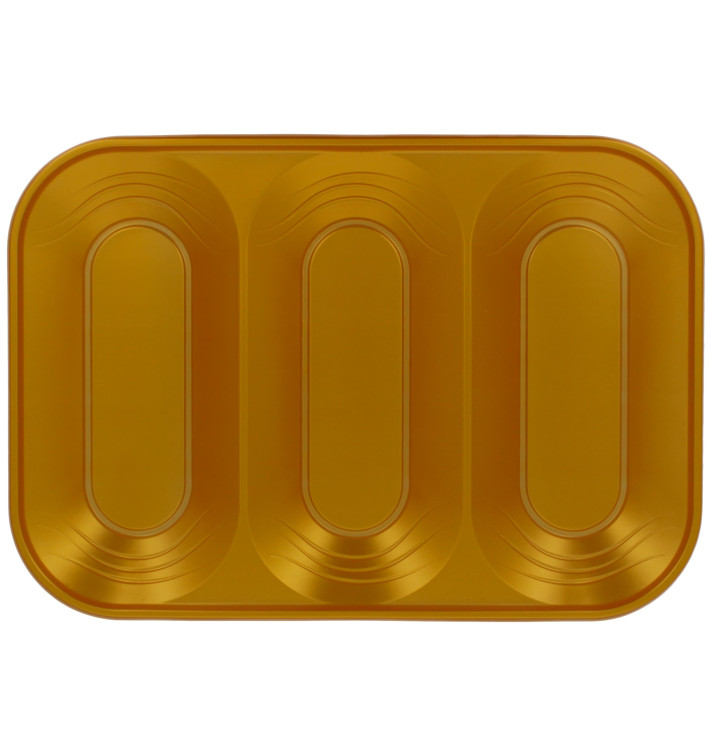Plastic Tray Microwavable "X-Table" 3C Gold 33x23cm (2 Units) Plastic Tray Microwavable "X-Table" 3C Gold 33x23cm (2 Units)