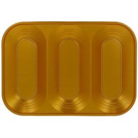 Plastic Tray Microwavable "X-Table" 3C Gold 33x23cm (30 Units)