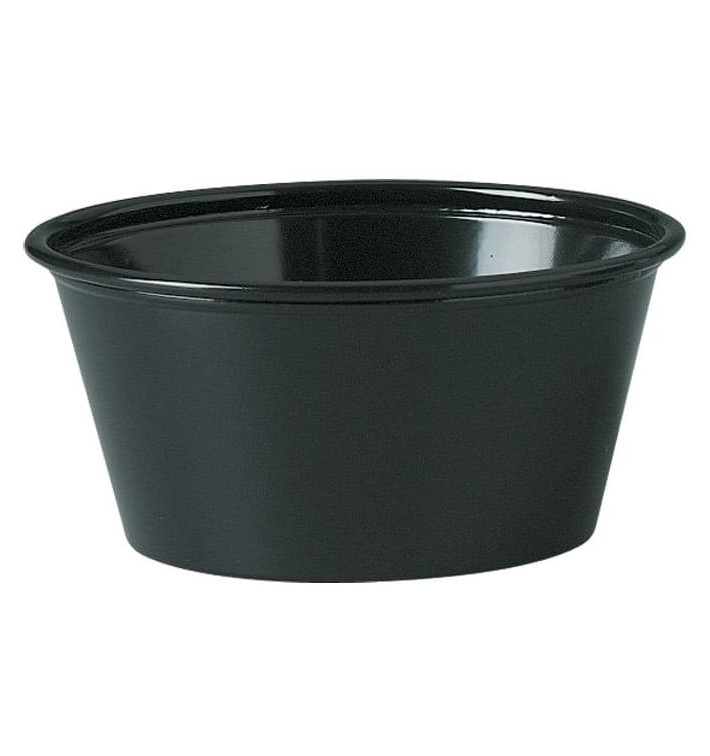 Plastic Souffle Cup PS Black 100ml Ø7,3cm (250 Units) Plastic Souffle Cup PS Black 100ml Ø7,3cm (250 Units)