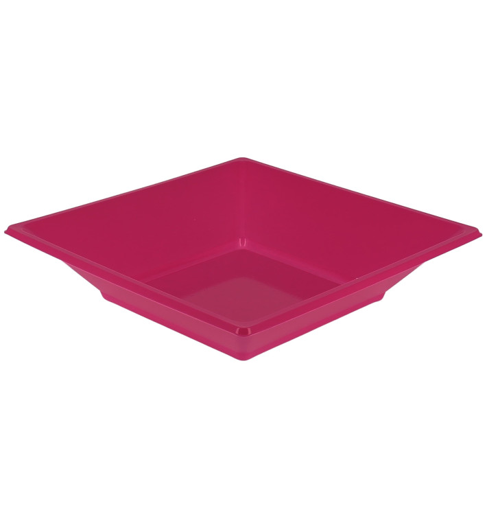 Plastic Plate Deep Square shape Fuchsia 17 cm (5 Units) Plastic Plate Deep Square shape Fuchsia 17 cm (5 Units)