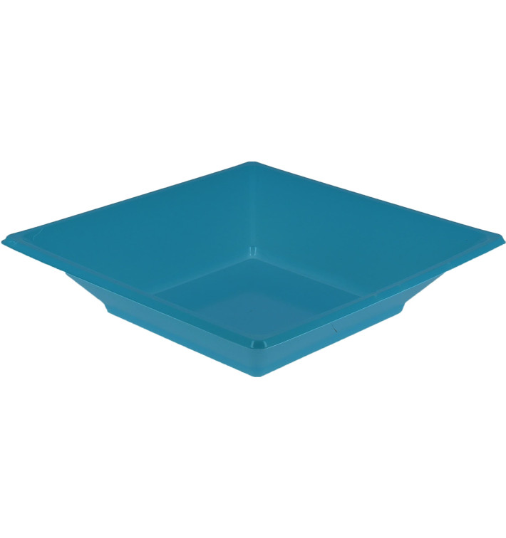Plastic Plate Deep Square shape Turquoise 17 cm (750 Units) Plastic Plate Deep Square shape Turquoise 17 cm (750 Units)