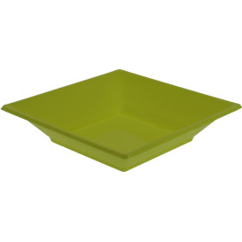 Plastic Plate Deep Square shape Pistachio Green 17 cm (25 Units) 