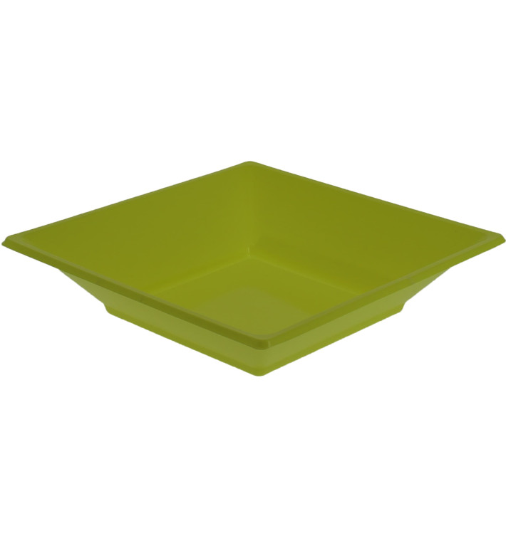 Plastic Plate Deep Square shape Pistachio Green 17 cm (750 Units) Plastic Plate Deep Square shape Pistachio Green 17 cm (750 Units)
