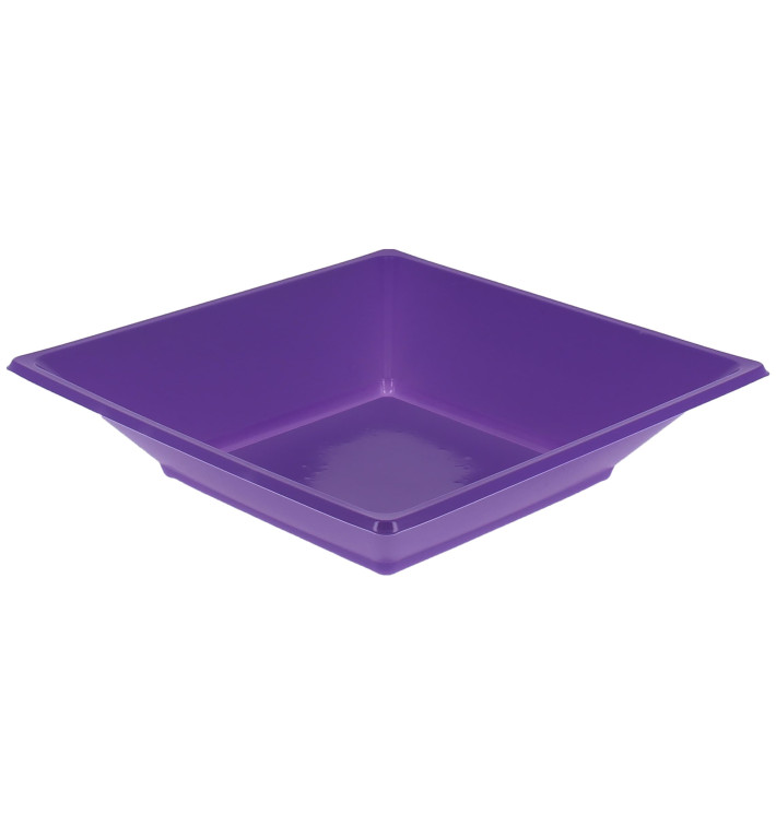 Plastic Plate Deep Square shape Lilac 17 cm (5 Units) Plastic Plate Deep Square shape Lilac 17 cm (5 Units)