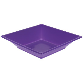 Plastic Plate Deep Square shape Lilac 17 cm (750 Units)