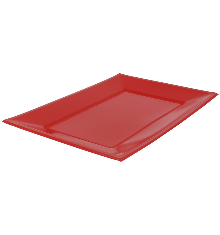 Plastic Tray Red 33x22,5cm (750 Units)