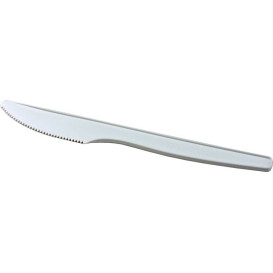 Cornstarch Knife PLA Biodegradable White 16cm (50 Units) 