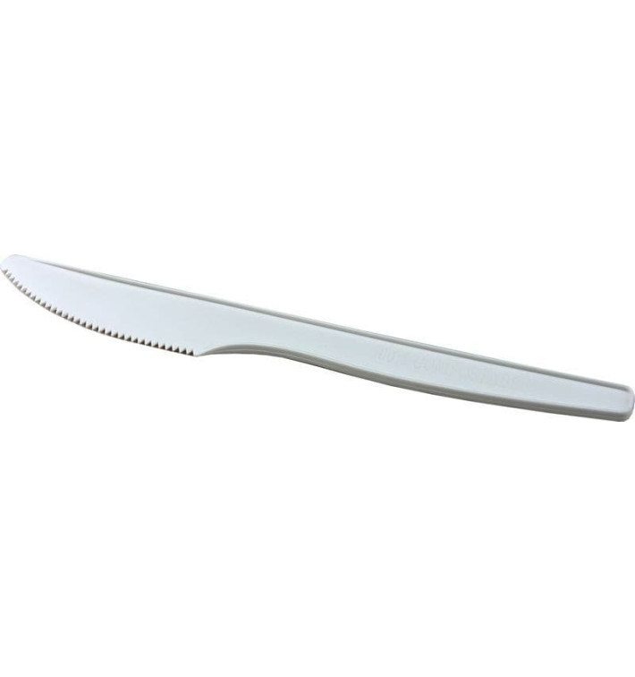 Cornstarch Knife PLA Biodegradable White 16cm (1000 Units) Cornstarch Knife PLA Biodegradable White 16cm (1000 Units)