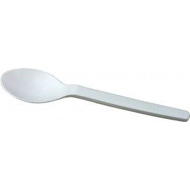Cornstarch Teaspoon PLA Biodegradable White 12cm (50 Units) 