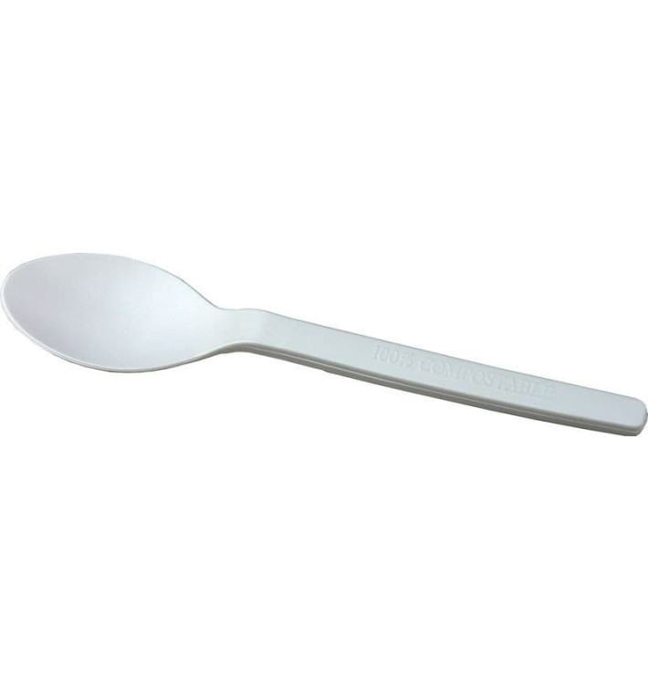 Cornstarch Teaspoon PLA Biodegradable White 12cm (2000 Units) Cornstarch Teaspoon PLA Biodegradable White 12cm (2000 Units)