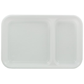 Plastic Compartment Tray White 2C 27x18cm (50 Units) 