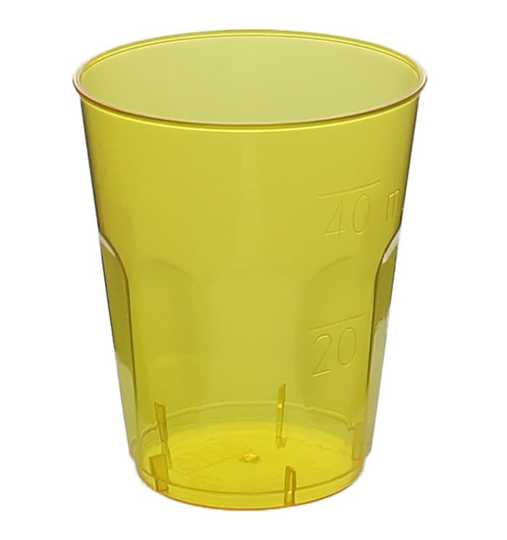 Plastic Shot PS Crystal "Diamant" Yellow 50ml (600 Units)