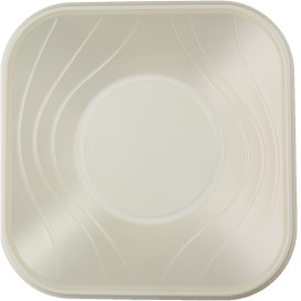 Plastic Bowl PP Square shape "X-Table" Pearl 18x18cm (8 Units) 