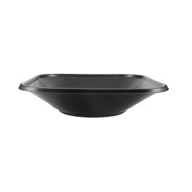 Plastic Bowl PP Square shape "X-Table" Black 18x18cm (120 Units)