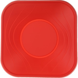 Plastic Bowl PP Square shape "X-Table" Red 18x18cm (8 Units) 