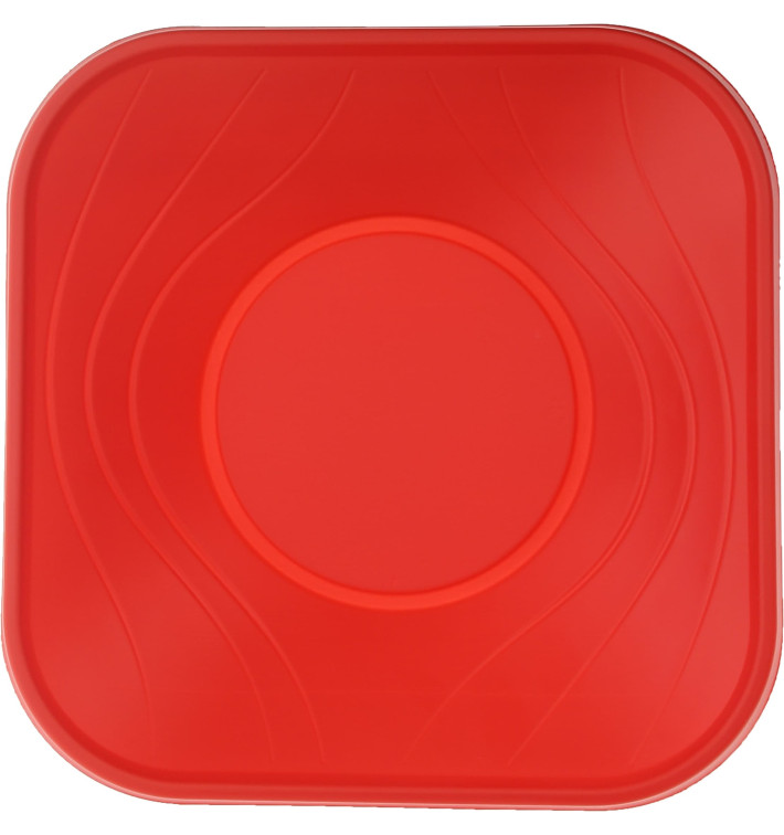 Plastic Bowl PP Square shape "X-Table" Red 18x18cm (8 Units) 