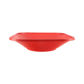 Plastic Bowl PP Square shape "X-Table" Red 18x18cm (8 Units) 