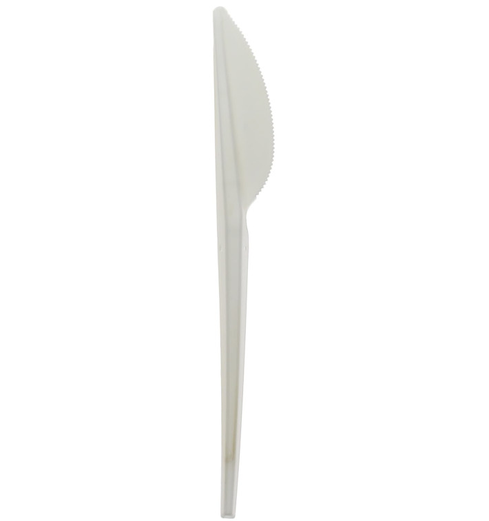 Cornstarch Knife PLA Biodegradable White 17,5cm (600 Units) Cornstarch Knife PLA Biodegradable White 17,5cm (600 Units)