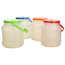 Plastic Milk Container with Handle and Lid 500 ml (10 Units) 