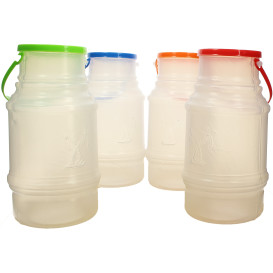 Plastic Milk Container with Handle and Lid 1000 ml (50 Units)