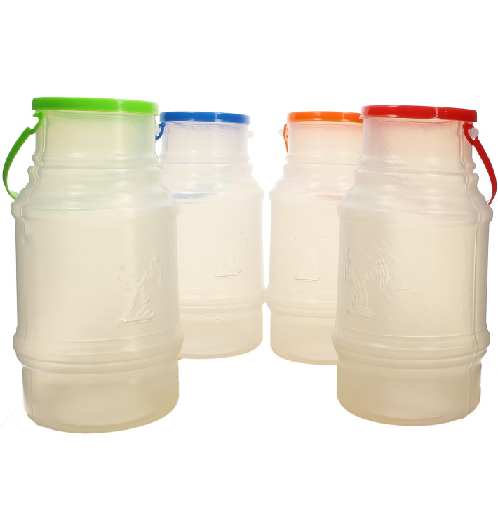 Plastic Milk Container with Handle and Lid 1000 ml (10 Units) Plastic Milk Container with Handle and Lid 1000 ml (10 Units)