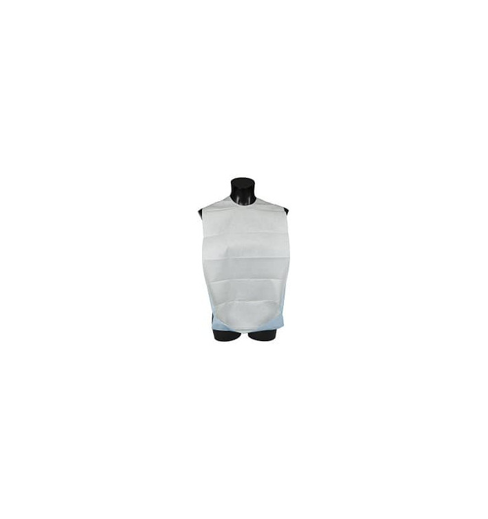 Disposable Adult Bib with Pocket White Economy 36x65cm (500 Units)