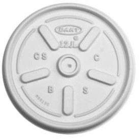 Plastic Lid PS for Foam Cup Flat Ø8,9cm (100 Units) 