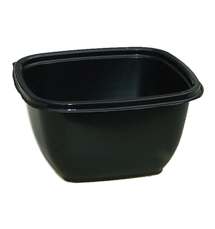 Plastic Bowl PET Black 375ml 12,5x12,5x5cm (50 Units) Plastic Bowl PET Black 375ml 12,5x12,5x5cm (50 Units)