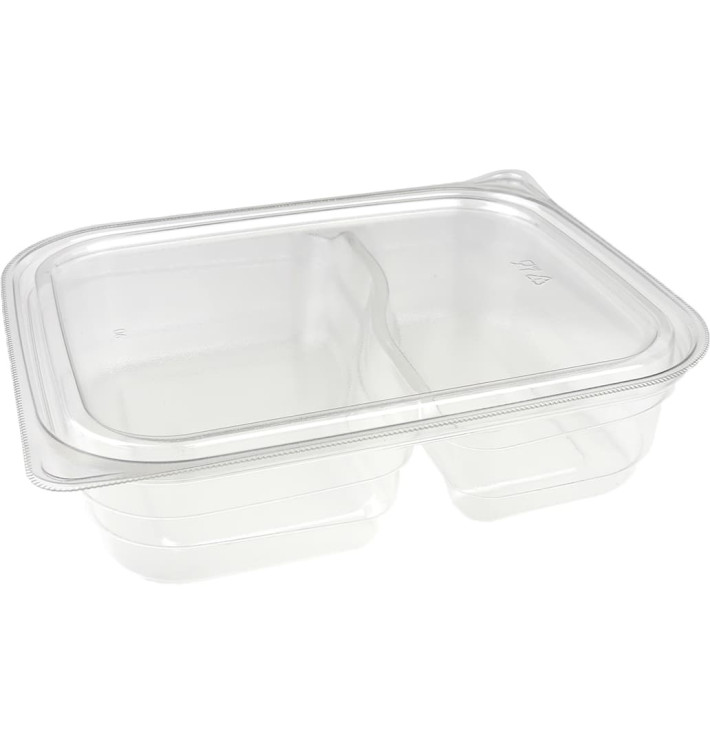 Plastic Deli Container PET 2C 220/280ml 18x15x4cm (75 Units) Plastic Deli Container PET 2C 220/280ml 18x15x4cm (75 Units)