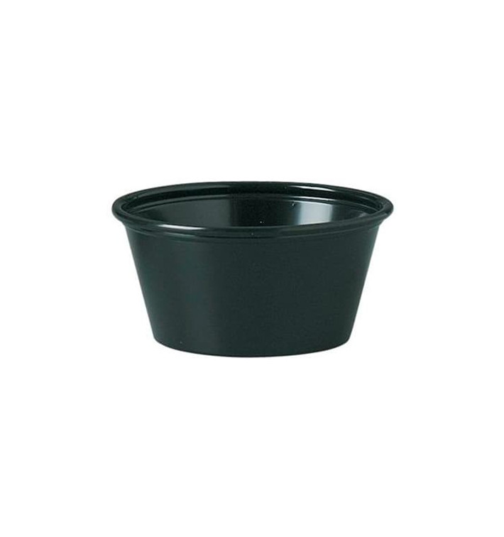 Plastic Souffle Cup PP Black 60ml Ø6,6cm (125 Units) Plastic Souffle Cup PP Black 60ml Ø6,6cm (125 Units)