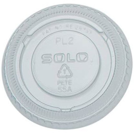 Plastic Lid PET Crystal Closed Flat Ø6,6cm (100 Units)