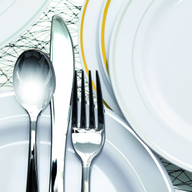 Plastic Knife Metallized 20cm (50 Units) 