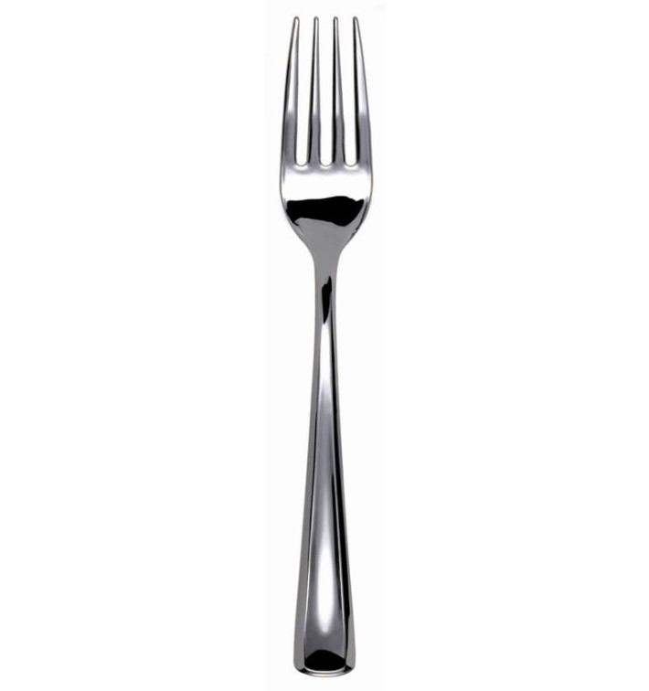 Plastic Fork Metallized 19cm (50 Units) 