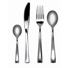 Plastic Fork Metallized 19cm (50 Units) 