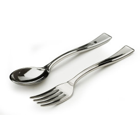 Plastic Mini Fork Metallized 10cm (100 Units)  