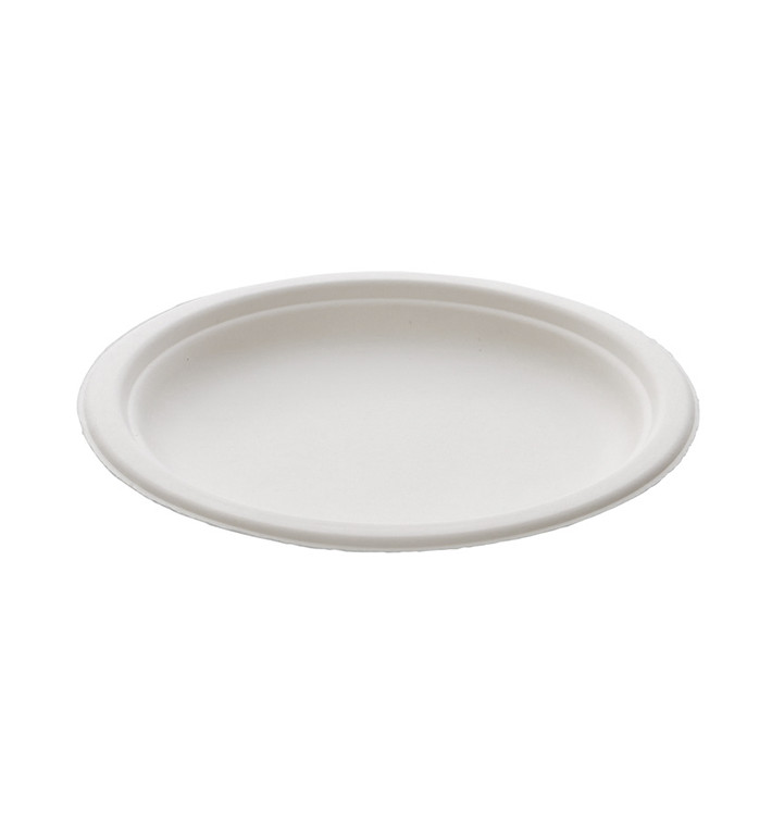 Sugarcane Plate White Ø18 cm (25 Units) 